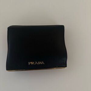 Prada Black Wallet with Gold Accents